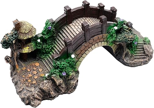 Amazon アクアリウム インテリア オブジェ オーナメント 水槽用飾り アクセサリー 古代 置物 遺跡 建物 隠れ家 水槽 内 魚 の 隠れ家に 橋 装飾 オーナメント オブジェ 水槽装飾 オブジェ アクセサリー インテリア 水槽 用 オブジェ アクアリウム オーナメント 橋