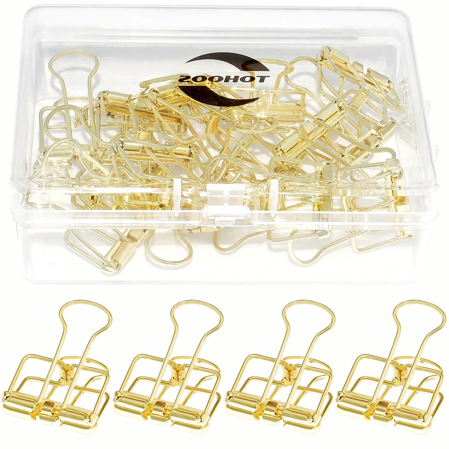 zoohot Alloy Steel Small Golden Long Tail Clip, 15 Pieces