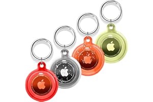 PAUTAS 4 Pack Airtag Holder, Airtag case Waterproof Apple Air Tag Case with Keychain, Shockproof & Dustproof Airtag Holders for Pet Tracking, Bags, Kids, Keys, Luggage（4 Colors）