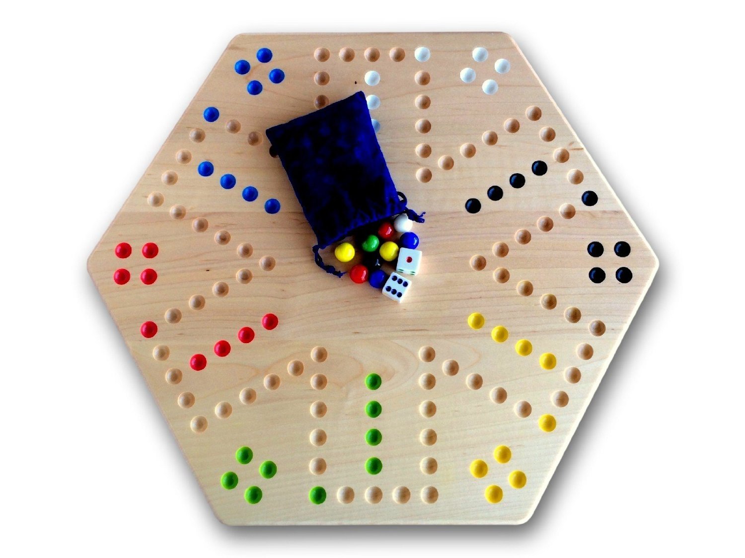 Maple Hand-painted Double-sided Aggravation Game Board, 16" Wide