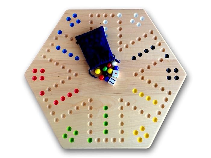 Maple Hand-painted Double-sided Aggravation Game Board, 16" Wide