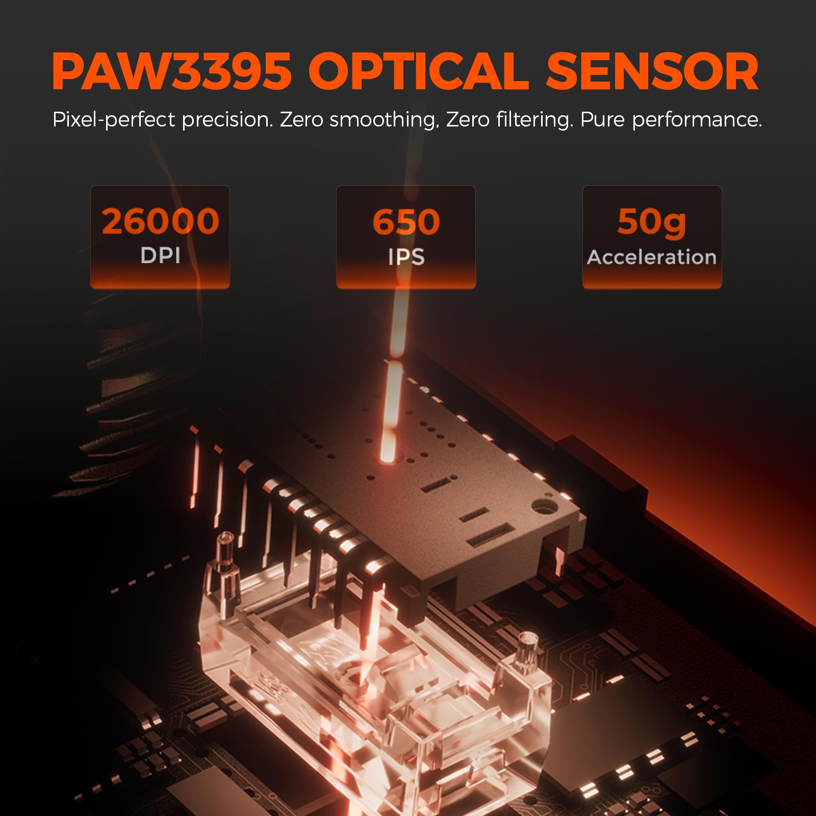 DAREU A950GM 60g Ultralight Gaming Mouse, PixArt PAW3395 Gaming Sensor, 100 Millionen HUANO Gaming Micro Switches, 26000 DPI, 30 Minuten Schnellladung, Tri-Mode Gaming-Maus für PC/Mac, Weiß 6