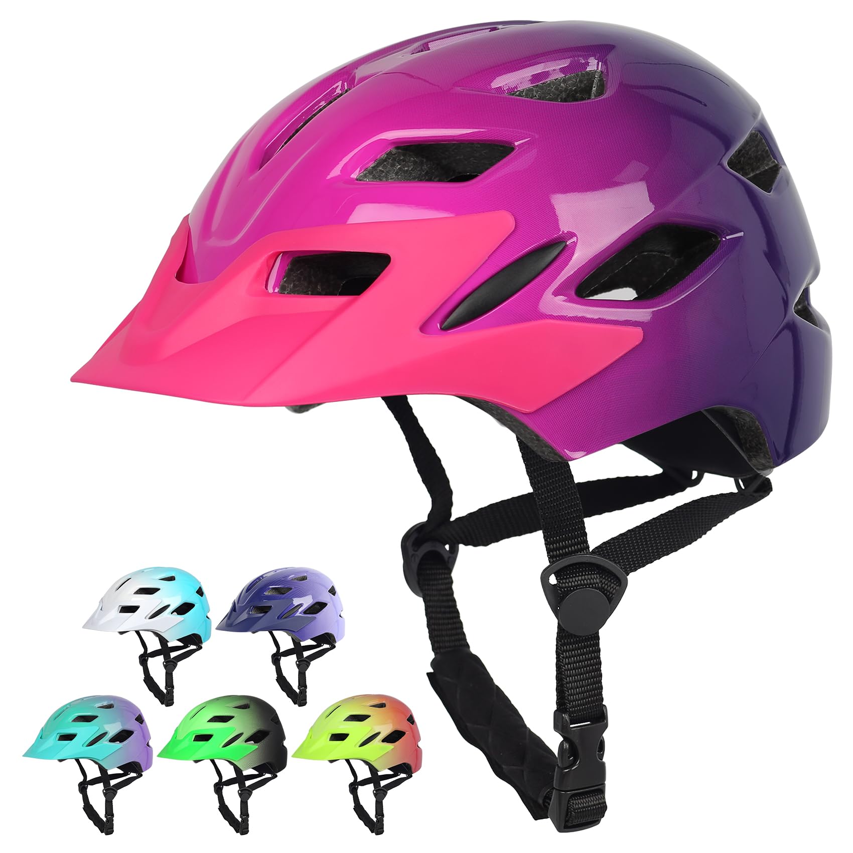 Photo 1 of Kids Bike Helmet,Bavilk Kids Boys Girls Bike Helmets with LED Light Detachable Visor Children Youth Teen Multi-Sport for Skating Cycling Scooter Skateboard Adjustable & Lightweight 19.7"-22.4"