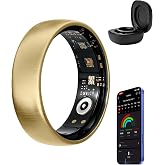 AMOVAN Smart Ring for Women Men - Gen 4 SR06 with 24-Hour Sleep Tracking | Heart Rate, HRV, 5GPS Sport Mode, No Subscription Fee, Custom Daily Tags, IP68 Waterproof for iPhone &amp; Android, Black,#10