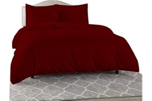 BOXIGO Bedding Cover Soft Luxurious 1-Piece 600TC 100% Egyptian Cotton Duvet Cover All Season Decorative Comforter Cover with Hidden Zipper & Corner Ties, King/Cal-King, Burgundy