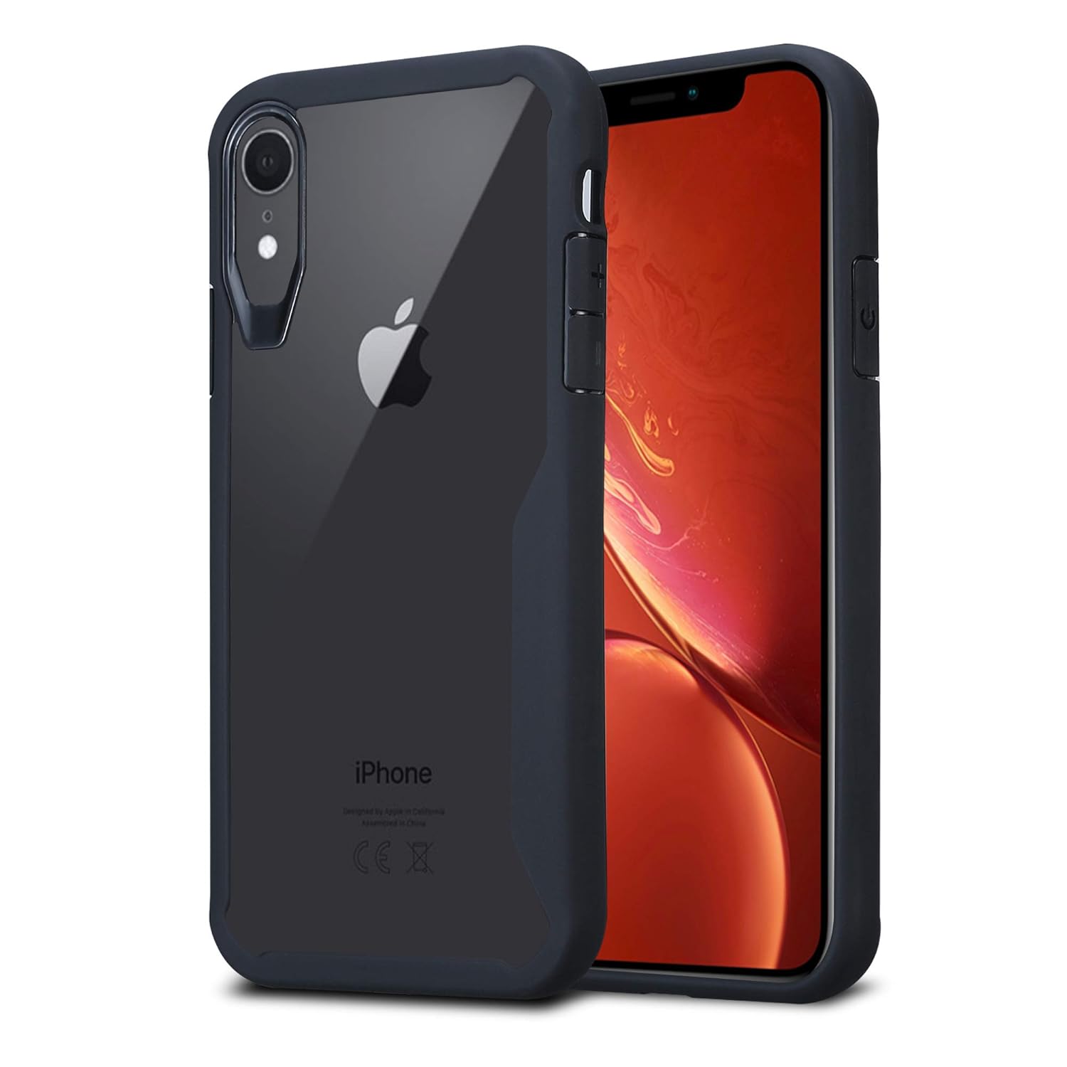 1111 Accessories iPhone XR Case, [Shockproof] Hard Polycarbonate (PC) Back And Flexible Black