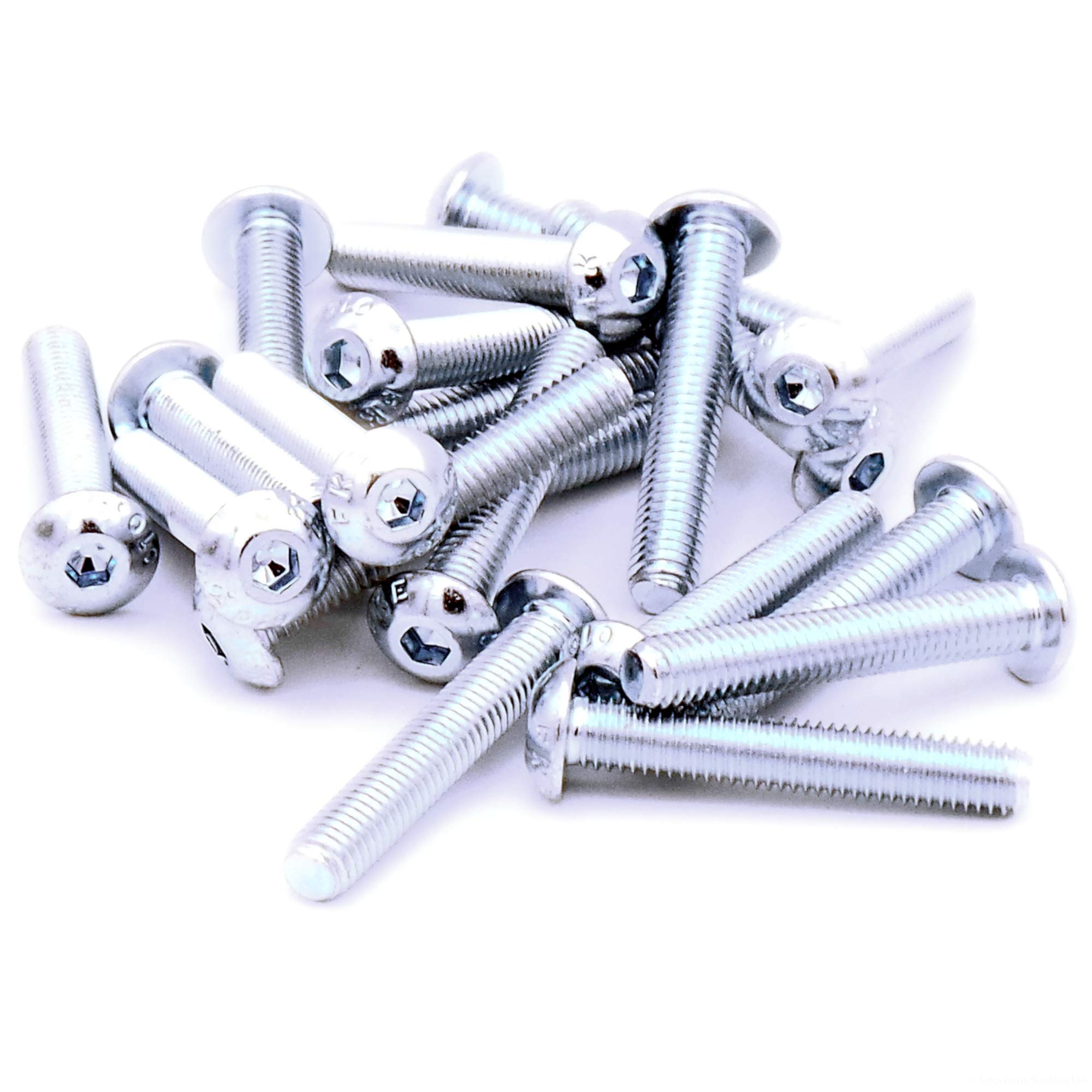 M5 (5mm x 30mm) Hex Socket Button Machine Screw (Bolt) - Steel (Pack of 20) — image 1