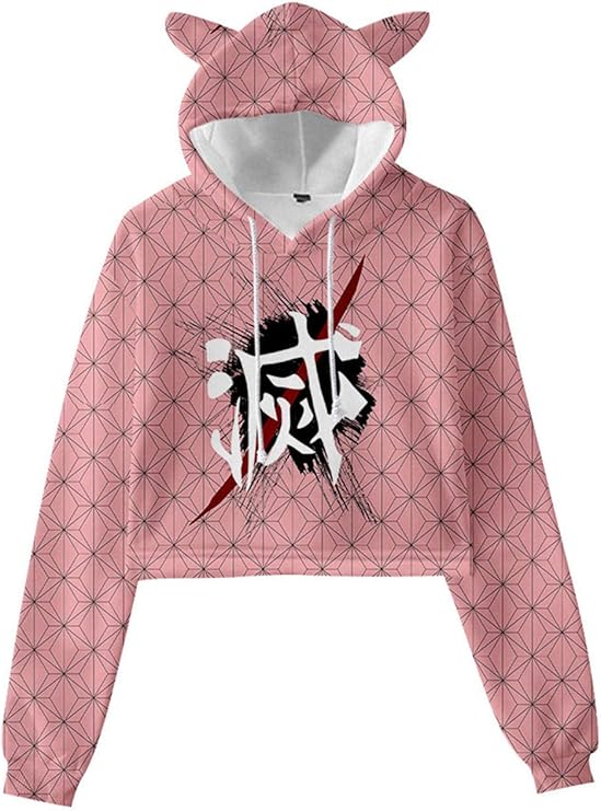 zhedu Kamado Nezuko Cosplay Disfraz Sudaderas con Capucha Lindas Orejas