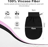URAQT Exfoliating Gloves 3 Pack Dual-Sided Body Scrub Mitts White Pink Black view 2