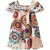 Toddler Girl Dress Bohemia Button Lace Sleeveless Sunflower Floral Princess Toddler Girl Clothes