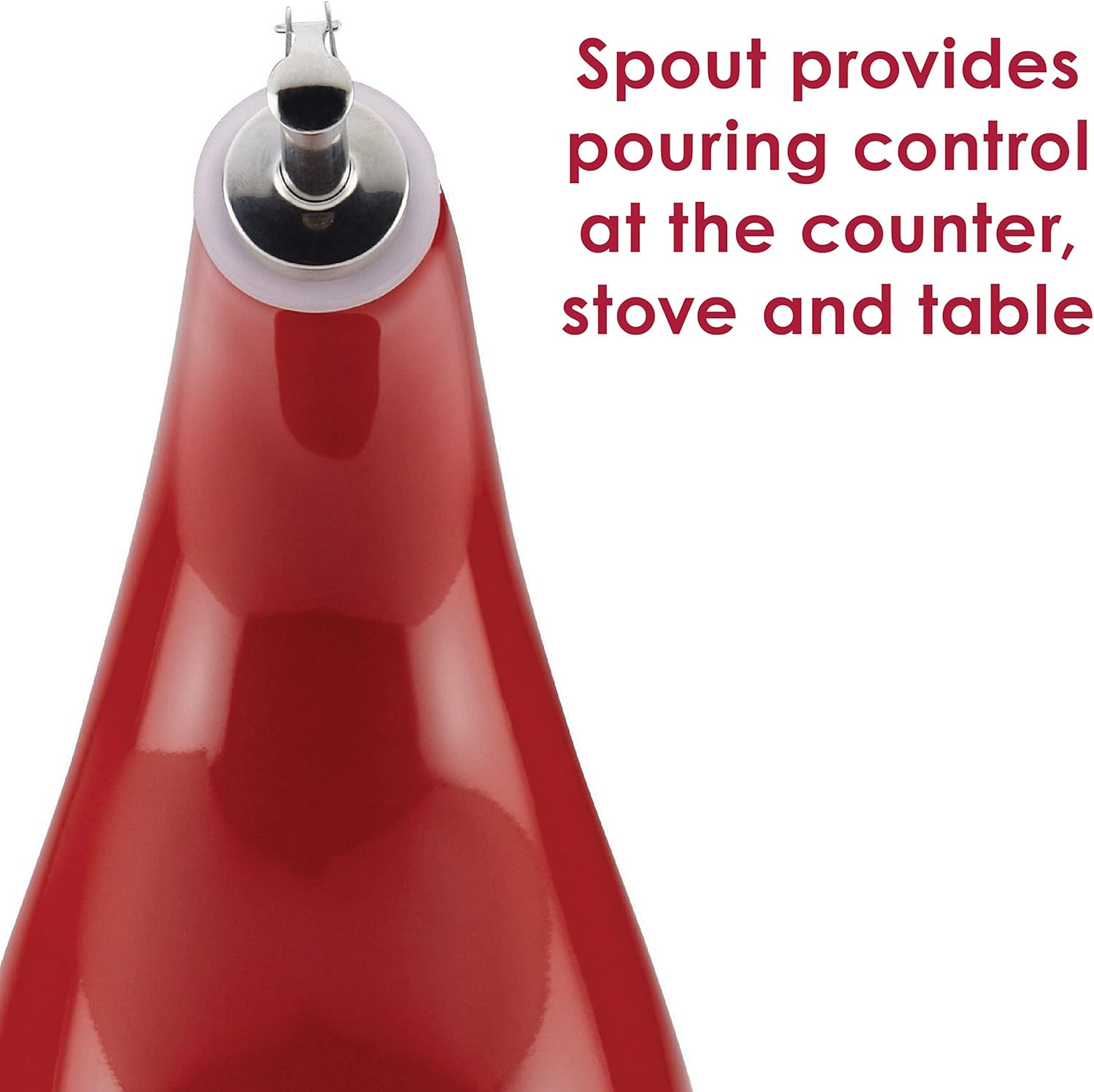 Rachael Ray Solid Glaze Ceramics EVOO Olive Oil Bottle Dispenser with Spout Set, 2 Piece, Red: Rachel Ray: Kitchen & Dining