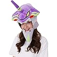 SAZAC Kigurumi Hat - Evangelion Unit-01 - Eva-01 - Cozy Costume Beanie Cap - Adult Size Purple