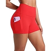 CRZ YOGA Womens Butterluxe Biker Shorts with Pockets 3 Inches - High Waisted Volleyball Workout Athletic Yoga
