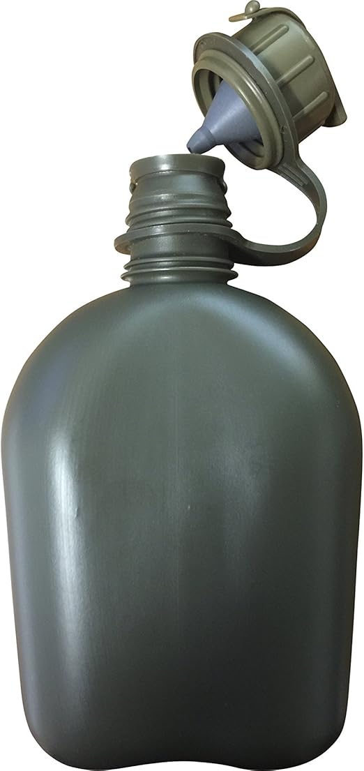 Canteen, 1Quart, USGI Issue, NSN 8465011150026, OD Green, with M1 NBC Cap Clothing
