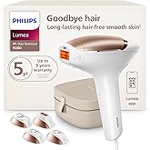 Philips Lumea 9000 Series IPL Hair Removal Device, Visible Permanent Laser Hair Reduction Done at Home, for Women & Men, SenseIQ Technology, 4 Attachments for Body, Face, Bikini & Underarms, BRI984/03