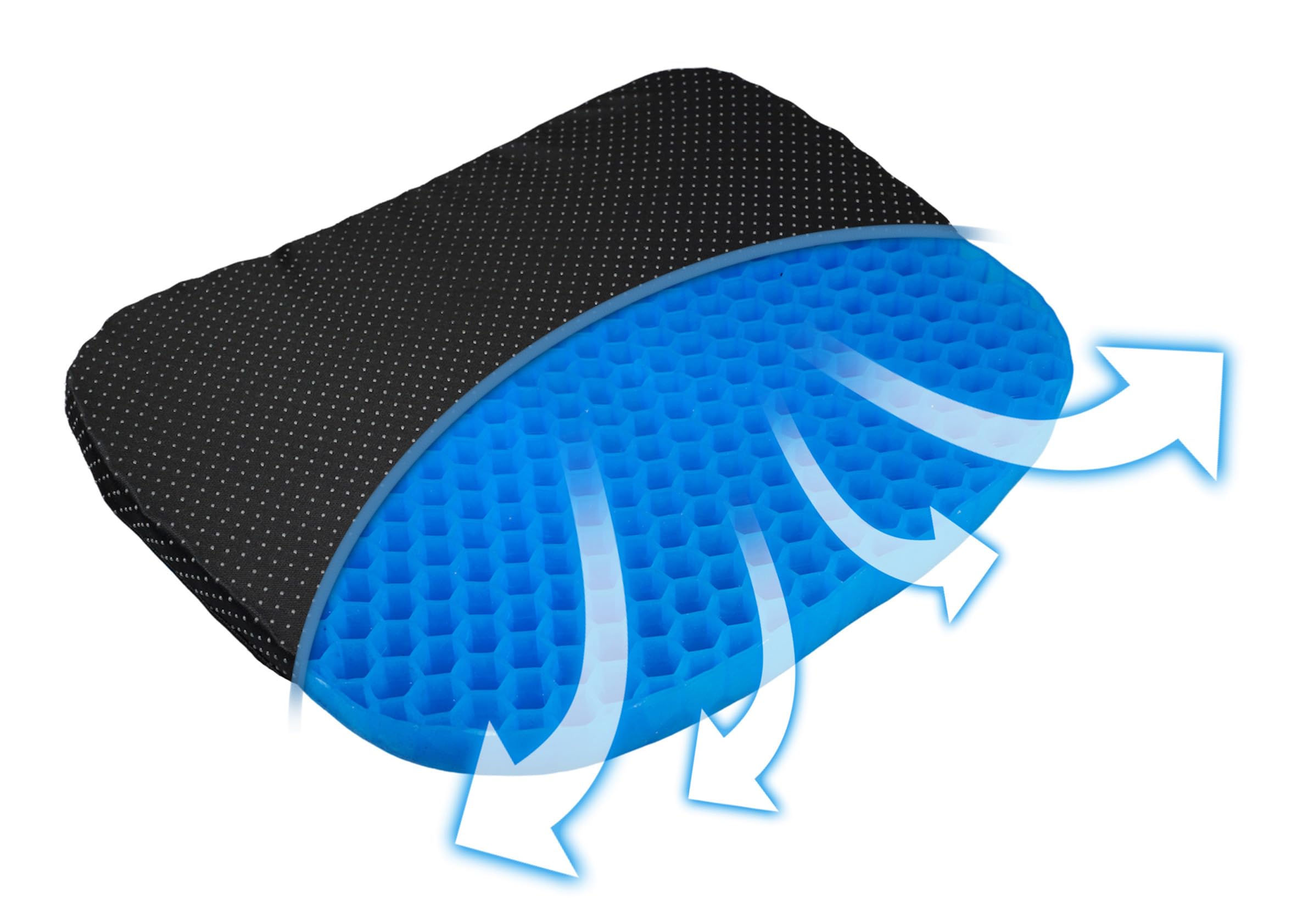 Aidapt Gel Support Cushion Double Honeycomb Design, Breathable Airflow Seat Pad for Office Chair, Wheelchair or Car, Pressure Relief for Coccyx Pain with Washable Cover