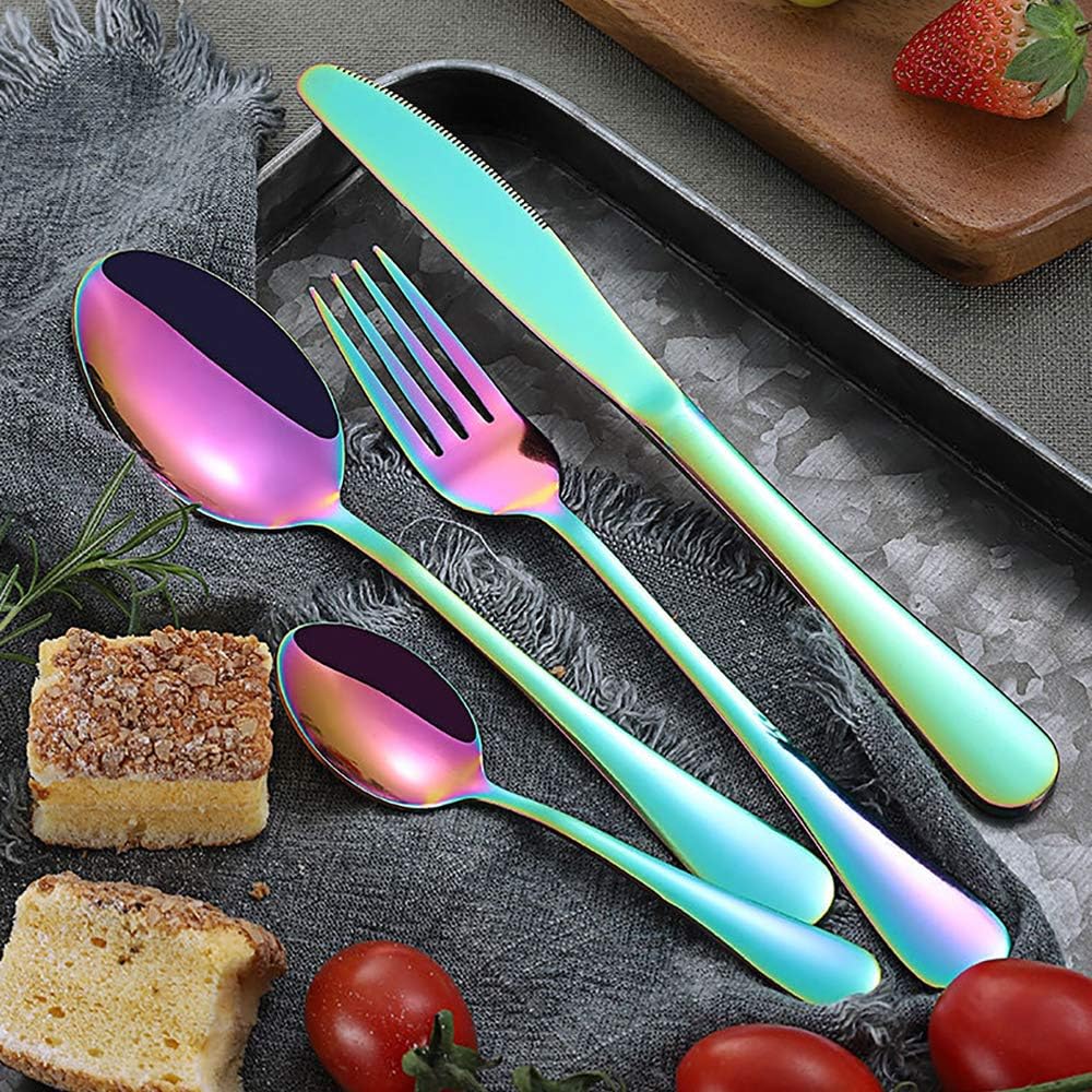 Cutlery Flatware Set,24 Piece Silverware Set including Gift Box Stainless Steel Tableware Dinnerware Sets Knife Fork Spoon - Image 4