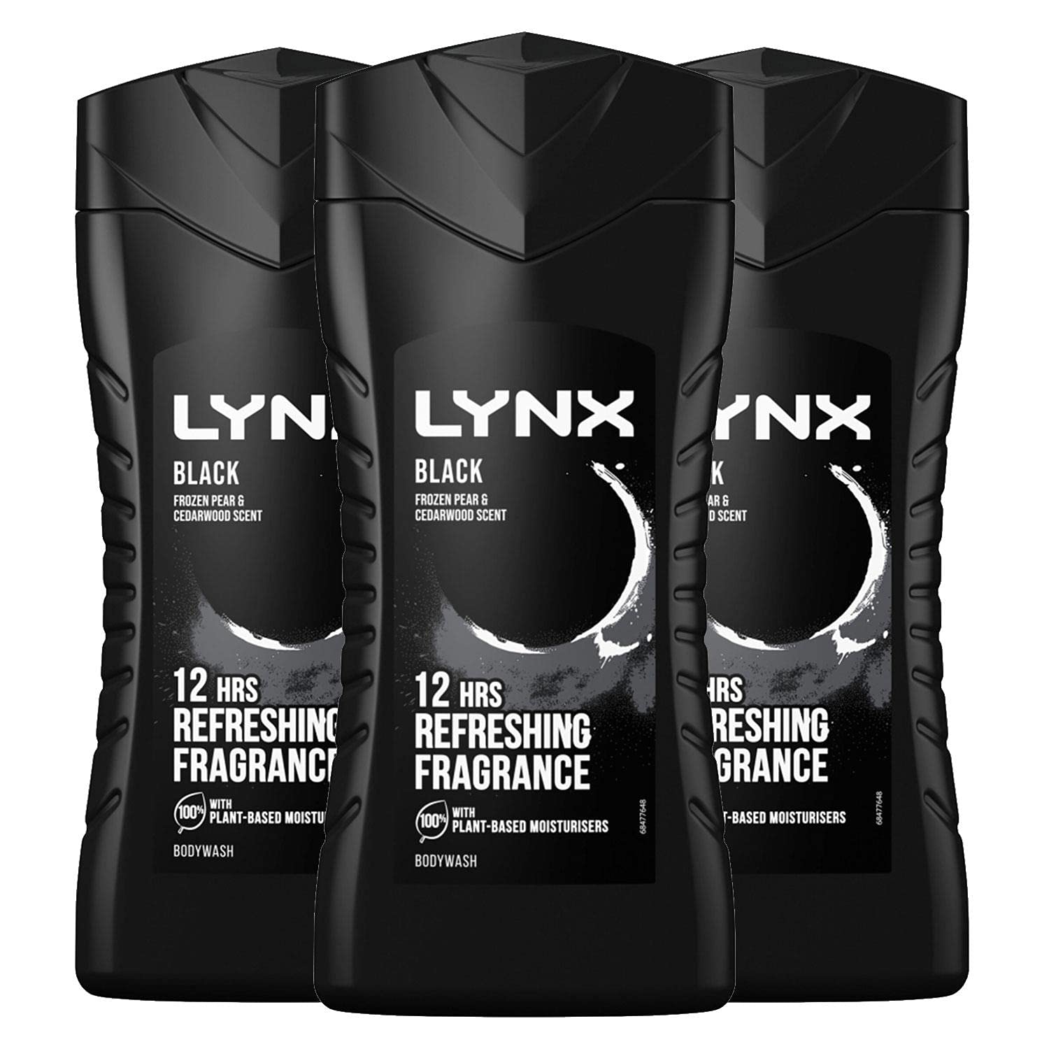 Lynx Black Body Wash And Shower Gel For Men And Women, Cleansing Long Lasting Fresh And Clean Fragrance, Dermatologically Tested, Large Pack (3 x 250ml)