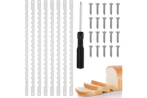 8Pcs Bread Bow Knife Blades with Screws and Screwdriver 10.8 Inches Stainless Steel Replacement Blade for Bread Knife Rustpro
