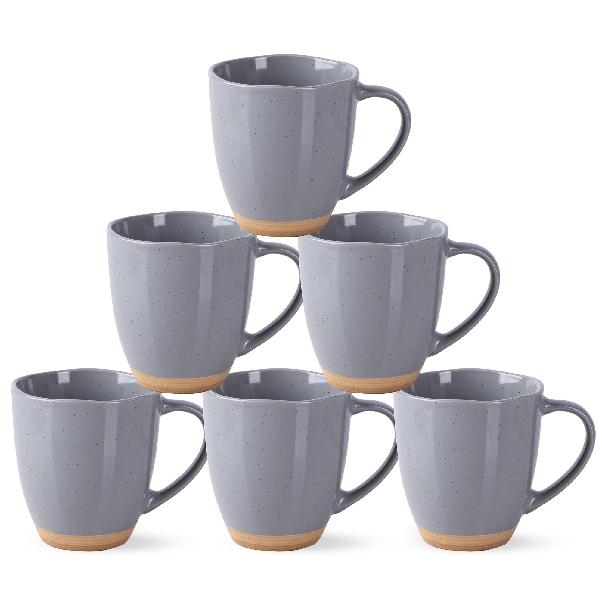 Photo 1 of AmorArc 12oz Ceramic Coffee Mugs set of 6, Stylish Coffee Mugs with Rustic Terracotta Underside for Latte/Cappuccino/Milk/Cocoa, Dishwasher&Microwave Safe