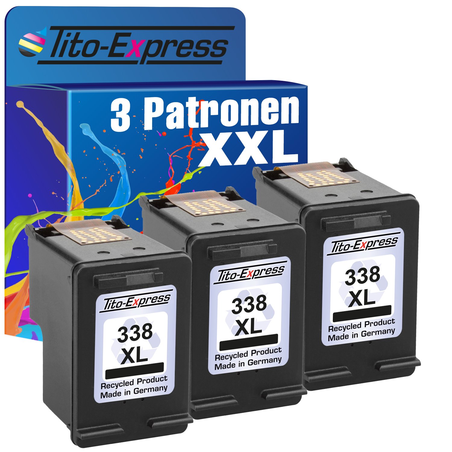 3 Black Ink Cartridges for HP 338 XL Officejet 6210 7210XI 7300 7310  7310xi/7400 7410 7410xi: Amazon.co.uk: Office Products