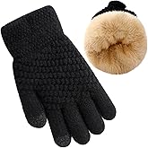 Clothclose Kids Winter Gloves for Boys Girls, Warm Winter Gloves for Kid, Knit Cable Fleece Lined Toddler Kids Glove Mitten