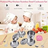 GOLCUGYJH Stainless Steel Pretend Cooking Utensils Set for Kids view 4