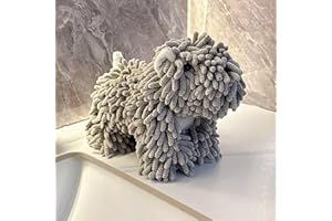 Chenille Dog Hand Towel, Soft Puppy Shaped Towels Ball with Sponge Core, High Absorbent Microfiber Chenille Hand Towel Animal