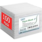 100 Pack Foam Sheets, DAT 12" x 12", 1/16" Thickness, Foam Wrap Cushioning Material, Moving Supplies for Packing Storage and Shipping