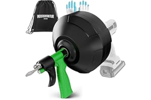 MEISTERFAKTUR drain snake [50FT] - Auto Feed - Ideal plumbing snake for sink and drain unblocking - Solid drain auger for real DYIs!