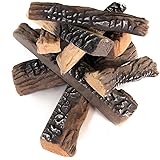 AVAFORT 10 Piece Gas Fireplace Logs, Ceramic Wood Gas Fireplace Log Set for Propane, Gas, Gas Inserts, Gel, Ethanol, Electric