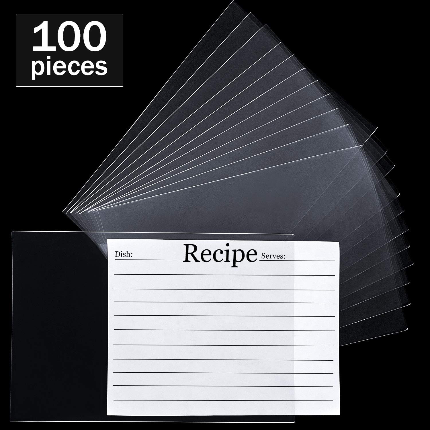 Recipe Card Protectors Kitchen Plastic Recipe Sheet