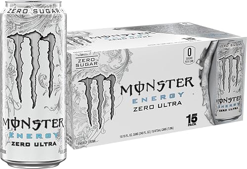 Monster Energy Zero Ultra, bebida energética sin azúcar, 16 onzas — Bebidas energéticas