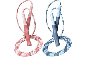 Redify Beaded Jump Rope for Kids,Tangle-Free Segmented Kids Jump Rope with Soft Anti-slip Handles,Adjustable Jumping Rope for Women