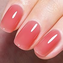 Amazon.com: AILLSA Red Jelly Gel Nail Polish Strawberry Color Nude ...