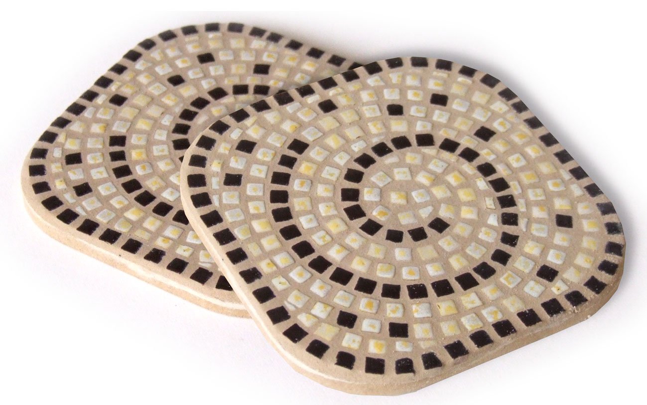 Buy mosaic kit, 2 Square mosaic coasters, white Online at Low Prices in