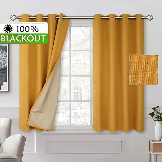 Amazon Com Bgment 100 Blackout Curtains With Liner For Bedroom