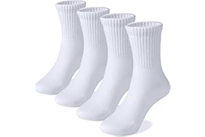 COTTON DAY Unisex School Kids Boys Girls Soft Cotton Black White Gray Navy Khaki Athletic Socks with Retro Stripes