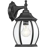 Savoy House M50053BK Meridian Traditional Clear Beveled Glass Outdoor Wall Lantern, 1-Light 60 Watt, 13" H x 7" W, Black