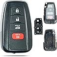 SUPALAND Key Fob Shell Case Replacement Fits for Toyota Camry Avalon Corolla 2018 2019 2020 2021 2022 2023 Replaces HYQ14FBN HYQ14FBC Keyless Entry Remote Control 4 Button KeyPad Cover