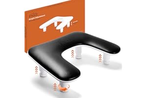 FNNZ Arm Rest for Nails Tech, 3 Height Adjustatle Nail Arm Rest Stand, U Shaped Manicure Hand Rest, Soft PU Leather Fabric for Manicurists Nail Salon Supplies - Black