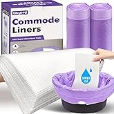 Commode Liners with Absorbent Pads,60 Commode Bags+60 Powerful Absorbent Pads,Scented Portable Toilet Bags Potty Chair Liners Fits All Bedside Potty Chair,Bedpan,Bucket,Leak-Proof &Odor-Free,No Mess