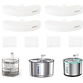 NPET Upgraded Design 4 Pack Replacement Filters for WF050/WF100 Cat Fountain and WF210 Stainless Steel Pet Water Dispenser