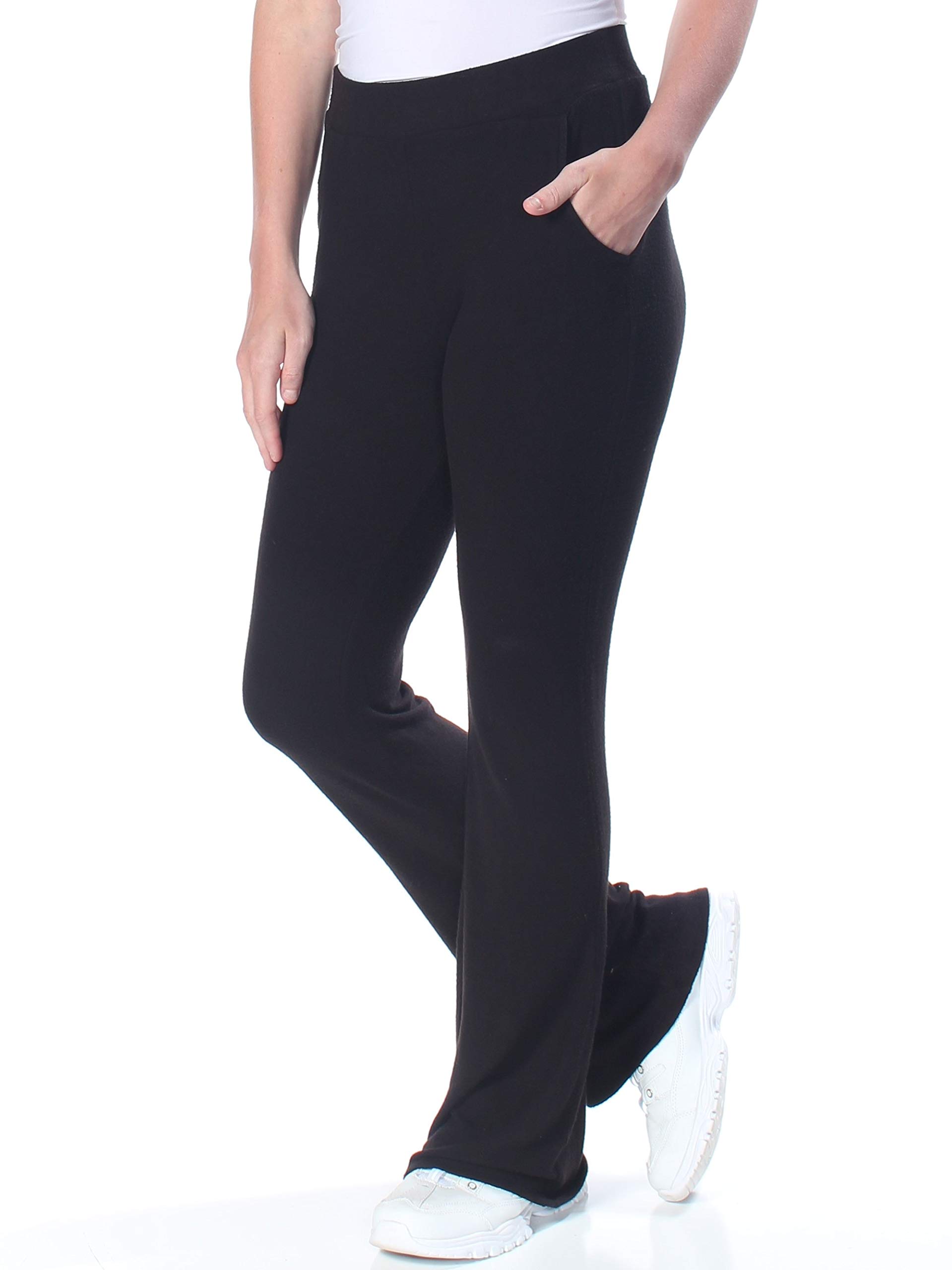 GUESS Pantalones anchos de pantorrilla de cintura alta Opal para mujer Negro S