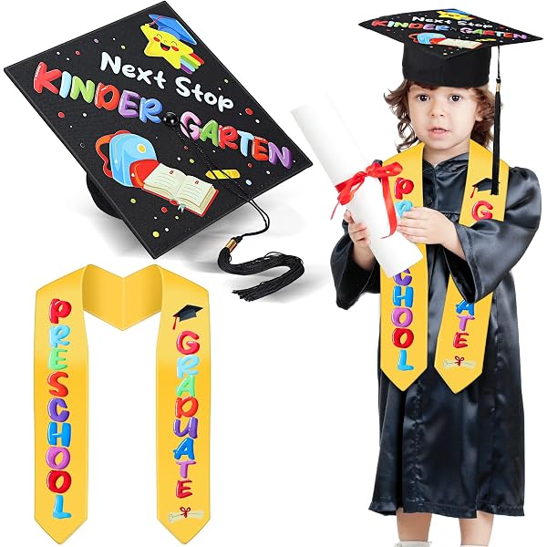 Kindergarten Graduation Set Zhanmai 2025 Preschool & - Cap, Gown, Stole ...
