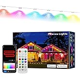 lemonrole Permanent Outdoor Lights, Smart RGB+IC Outdoor Lighting, 200ft with 144 LED Eaves Lights IP67 Waterproof for Halloween, New Year, Christmas, Smart APP & Voice Control