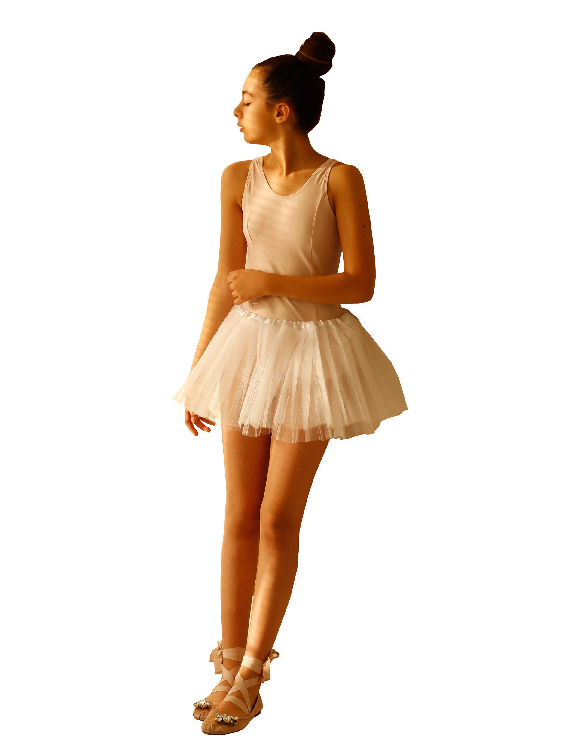 Matissa Girls Tutu Skirt Dress Up Fancy Dress Party Hen Party (Ivory/Cream, L (Adult Size))