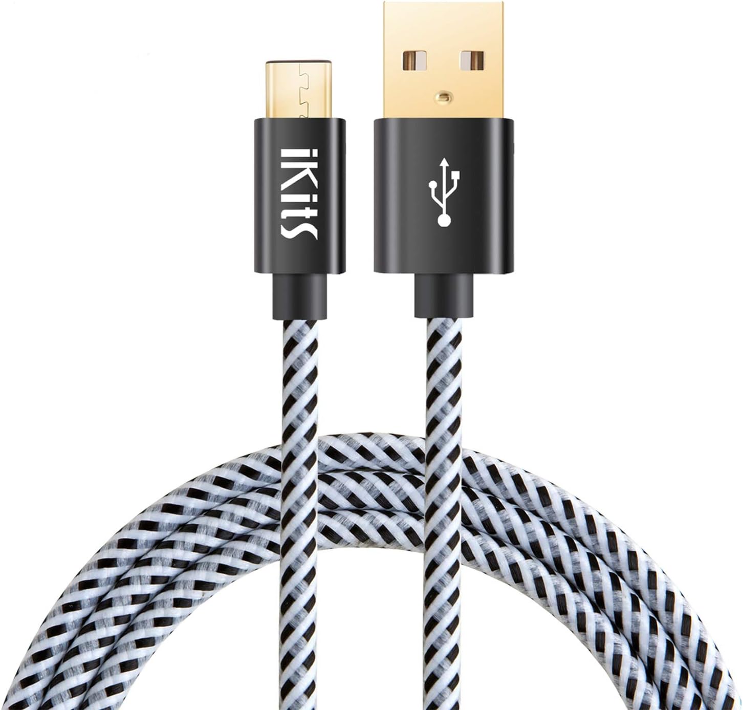 USB Type C Cable 5ft, IKITS USB C to USB 3A Fast Charge Data Transfer Cable 56k Ohm Pull-up Resistor USB C Charger for Galaxy S10+/S9,iPad Pro,MacBook,Pixel XL,Nexus 5X/6P, Switch,Moto, LG & More