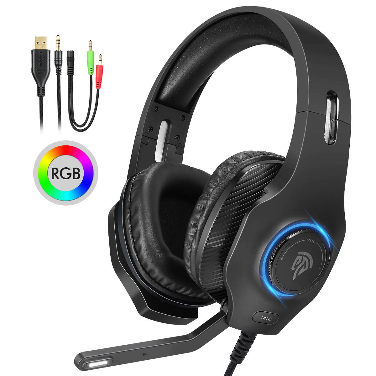 6 Breathing+Adjustable+Comfortable+Automatic+Headphone