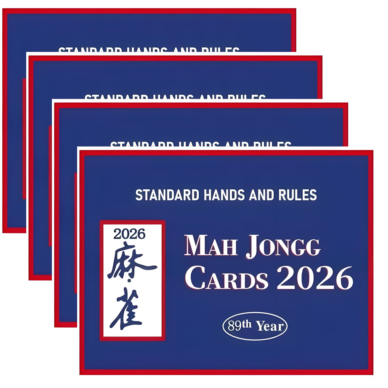 Nevfal Mah Jong 2026 Cards Office Revision Large Print American Mah Jong Card, 4 PCS